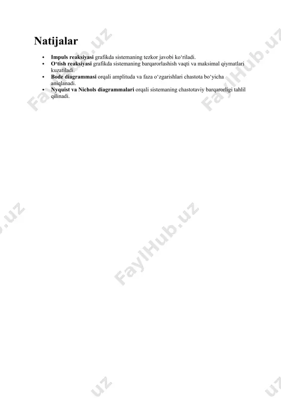 chiziqli sistemalarning chastotaviy va vaqt xarakteristikalarini qurish - Page 4