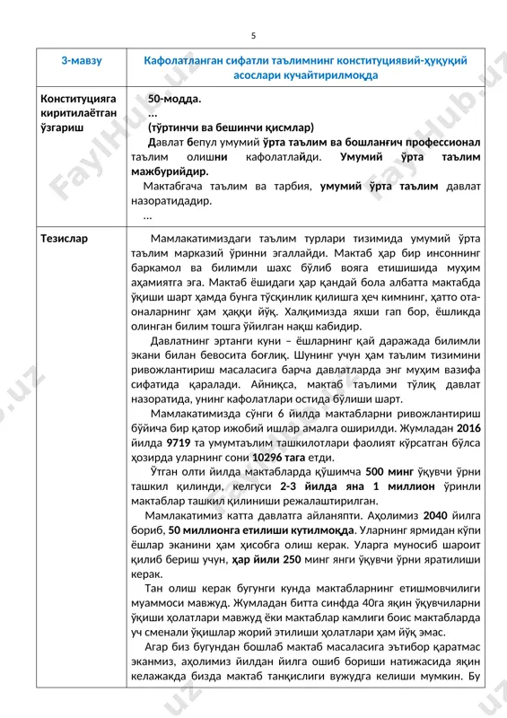 maktab direktorlari va o'qituvchilariga tezislar - Page 5