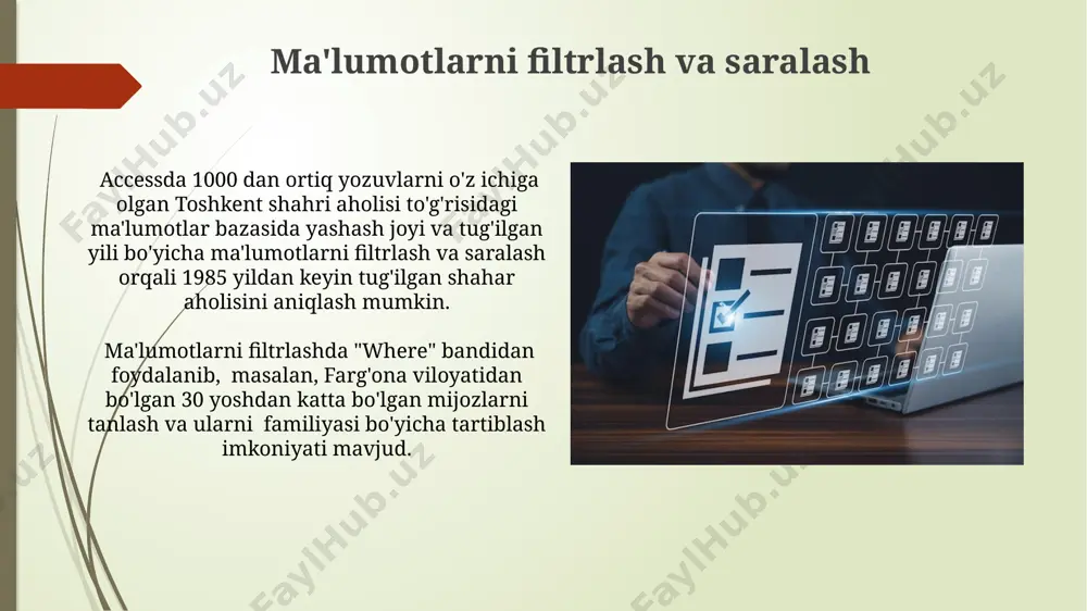 ms access ma’lumotlar bazasini boshqarish tizimi (so‘rov. hisobot) - Page 4