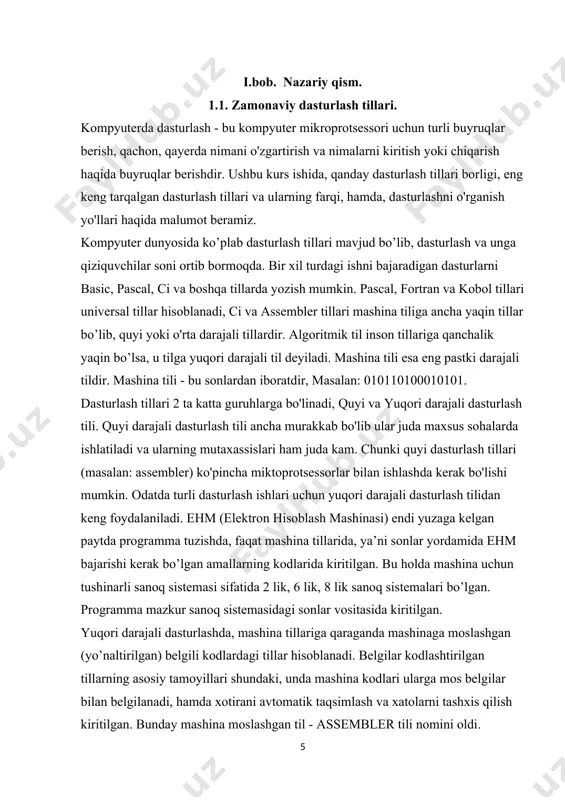 esa gnu/linux hamda kylix tizimlari uchun moslashtirildi, lekin 2002-yilgi kylix 3 sonidan so'ng ishlab chiqarish to'xtatildi, ko'p o'tmay esa microsoft.net tizimini qo'llab quvvatlashi to'g'risida e'lon qilindi. lazarus proekti amaliyotidagi (free pascal) dasturlash tili delphi dasturlash muhitida gnu/linux, mac os x va windows ce platformalari uchun dasturlar yaratishga imkoniyat beradi. visual basic (talaffuzi: "vijual beysik") microsoft korporatsiyadan dasturlash tili va uning uchun dasturlash muhitdir. u basicdan ko`p tushunchalar oldi va tez rasmli interfeys bilan dasturlar taraqqiyot ta`minlaydi. oxirgi versiya 1998-yilda reliz kelishdi. microsoftdan voris visual basic .net 2002-yilda paydo bo`ldi. java dasturlash tili - eng yaxshi dasturlash tillaridan biri bo'lib, unda korporativ darajadagi mahsulotlarni(dasturlarni) yaratish mumkin. bu dasturlash tili oak dasturlash tili asosida paydo bo'ldi. oak dasturlash tili 90-yillarning boshida sun microsystems tomonidan platformaga (operatsion tizimga) bog'liq bo'lmagan holda ishlovchi yangi avlod aqlli qurilmalarini yaratishni maqsad qilib harakat boshlagan edi. bunga erishish uchun sun hodimlari c++ ni ishlatishni rejalashtirdilar, lekin ba'zi …