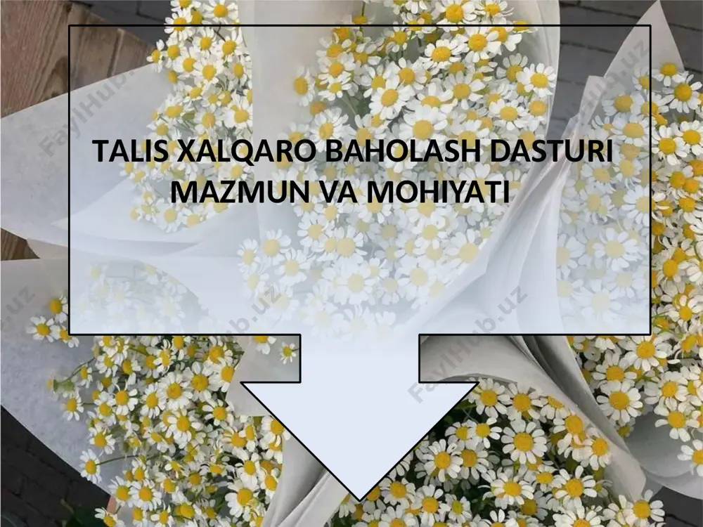 avollarga javob berish kerakligini juda ham muhimligini ta’kidladi. talis dasturining umumiy maqsadi ishtirokchi mamlakatlarga samarali o‘qitish va o‘rganish uchun shart-sharoitlar yaratishga qaratilgan ta’lim siyosatini ishlab chiqishda yangi ustuvor yo‘nalishlarni ko‘rib chiqish va aniqlash imkonini beradigan ishonchli, dolzarb va qiyosiy ma’lumotlar taqdim etishdan iborat. tadqiqotlar maktab o‘qituvchilari va direktorlariga nafaqat milliy, balki xalqaro darajada o‘z fikrini bildirish imkonini beradi. unda, ta’lim muassasalaridagi ahvol, o‘qituvchilarning faoliyatidagi muammolar tizimli tahlil qilinib, natijalar individual tarzda emas, balki reprezentativlik tamoyili asosida davlatlar va xalqaro miqyosda solishtirma tahlillar olib boriladi 5 o‘qituvchilar, maktab rahbarlari va o‘qitishning ishonchli ko‘rsatkichlarini ishlab chiqish, vaqt o‘tishi bilan o‘zgarishlar yoki izchilliklar bo‘yicha haqiqiy xalqaro taqqoslashlar va istiqbollarni ta’minlashdan iboratdir. ushbu ko‘rsatkichlarning tahlillarini talqin qilish ta’lim siyosati va amaliyoti bilan bog‘liq manfaatdor tomonlarning uch guruhiga yo‘naltirilgan ularga o‘qituvchilik kasbini rivojlantirishga ko‘maklashuvchi siyosatni ko‘rib chiqish va ishlab chiqishga yordam berish hamda samarali o‘qitish va o‘rganish uchun yaxshi sharoit yaratish. o‘qituvchilar, maktab rahbarlari va …