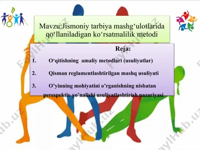 jismoniy tarbiya mashg‘ulotlarida qo‘llaniladigan ko‘rsatmalilik metodi — PPTX