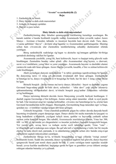avesto va zardushtiylik (2) — DOCX
