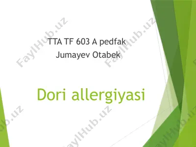 dori allergiyasi — PPTX
