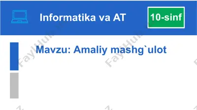 informatika va axborot texnologiyalari adabiyoti — PPTX