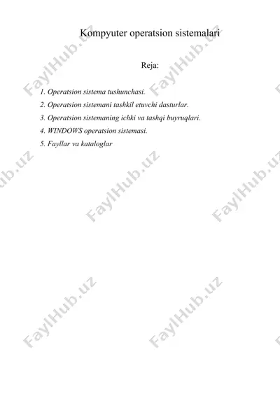 kompyuter operatsion sistemalari — DOC