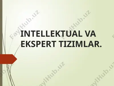 intellektual va ekspert tizimlar — PPTX