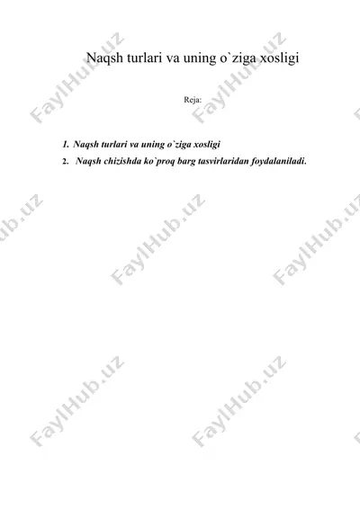 naqsh turlari va uning o`ziga xosligi — DOC