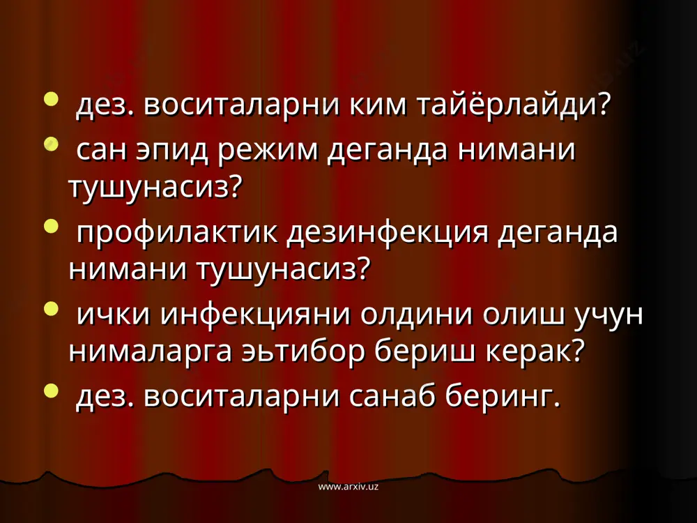 ҳамширалик ишида касалхона ички инфекциясига қарши курашиш ва назорат ишларини олиб бориш - Page 5