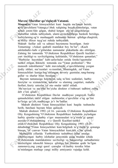 mardlar qo’riqlaydi vatanni — DOCX