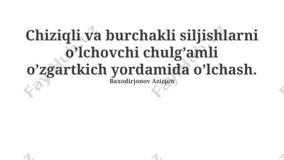 chiziqli va burchakli o'lchashlar — PPTX