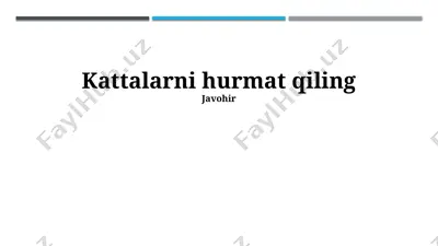 hurmat va ehtirom — PPTX
