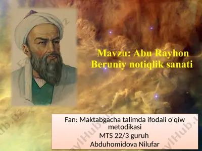 abu rayhon beruniy notiqlik sanati — PPTX