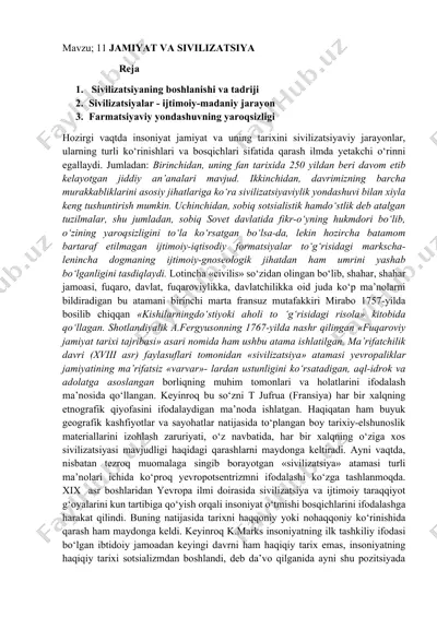 11 jamiyat va sivilizatsiya — DOCX