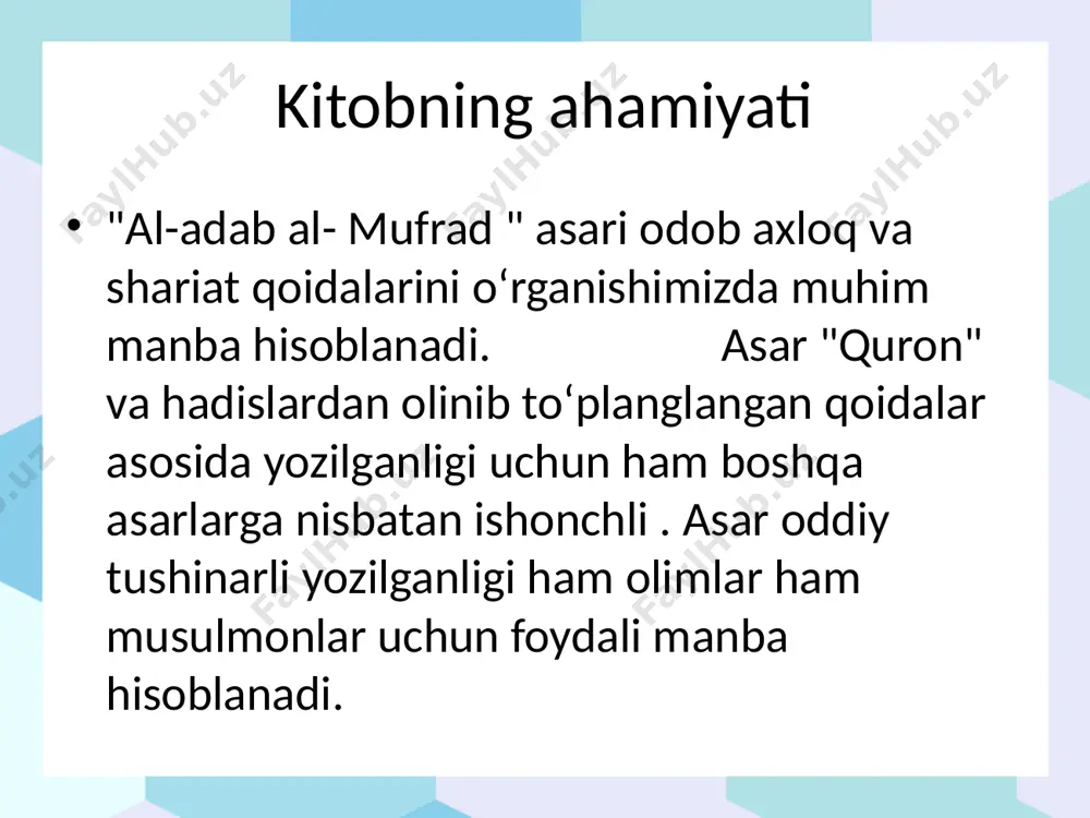 imom al-buxoriyning al adab al mufrad asari - Page 5