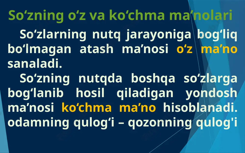 leksikologiya. so‘zning o‘z va ko‘chma ma’nosi - Page 5