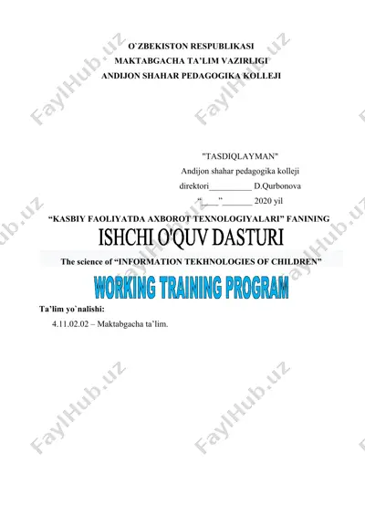 "kasbiy faoliyatda axborot texnologiyalari" — DOCX