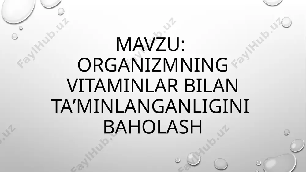 min organizmda uglevodlar almashinuvida muhim ahamiyatga ega; ovqat uglevodlarga serob boʻlsa, ularni oʻzlashtirish uchun tiamin koʻproq talab qilinadi. tiamin boʻlmasa, polinevrit kasalligi roʻy beradi. organizmda bu vitamin boʻlmasa yoki yetishmasa, nerv sistemasining ogʻir kasalligi — beri-beri paydo boʻladi. piridoksin (v6 vitamin)— koʻpgina oʻsimlik va hayvon mahsulotlari: achitqi, bugʻdoy murtagi, jigar, baliq, mol goʻshti va dukkakli donda boʻladi. u oqsil va yogʻning normal hazm boʻlishini taʼminlab, azot almashinuvida muhim rol oʻynaydi. organizmda piridoksin yetishmasa bolalar oʻsmay qoladi, meʼda-ichak ishi buziladi, kamqonlik roʻy beradi. nikotinamid, nikotin kislota (rr vitamin) hujayralarning nafas olishida, oqsillar almashinuvida qatnashadi, organizmda oʻsimlik oqsillarining hazm boʻlishini tezlashtiradi, meʼdaning sekret va harakat faoliyatini normallashtiradi, meʼda osti bezi ishlab chiqaradigan sekret va shira tarkibini yaxshilab, jigar ishini barqarorlashtiradi. folat kislota ( vitamin) baʼzi aminokislotalar almashinuvida va sintezida, shuningdek nuklein kislotalar sintezida qatnashadi, koʻmikning qon yaratish funksiyasini kuchaytiradi, v12 vitamin-ning yaxshi oʻzlashtirilishiga yordam beradi. pantotenat kislota (v5 vitamin) — oʻsimlik va …