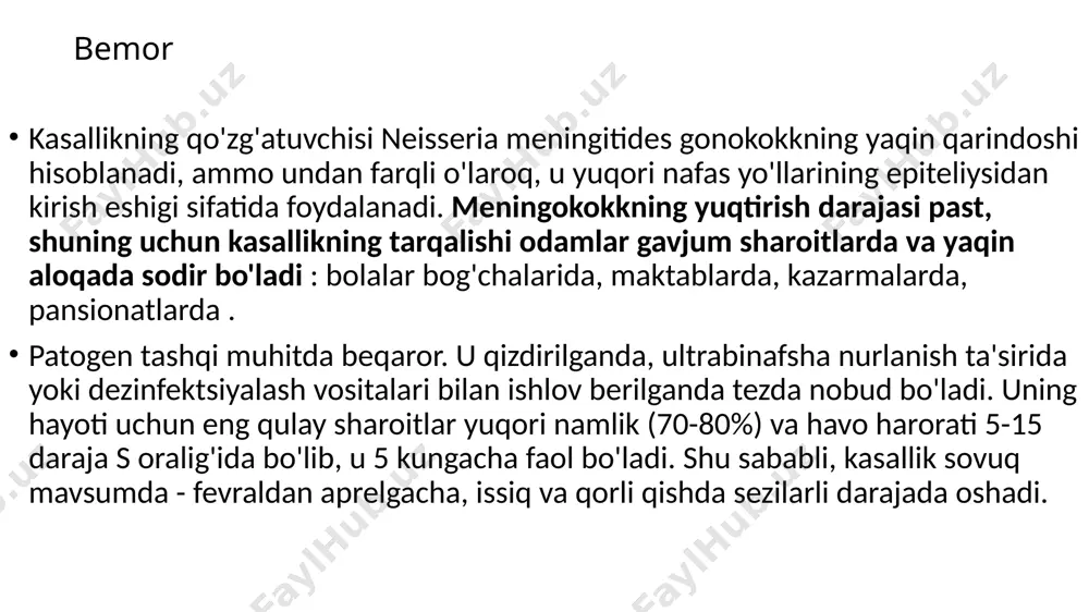 alliy immunitet yaxshi ifodalangan bo'lsa, unda meningokokk infektsiyasining tashilishi rivojlanadi: bakteriyalar nazofarenkda o'rtacha darajada ko'payadi va tashqi muhitga oz miqdorda chiqariladi. biroz vaqt o'tgach, ular tanani tark etadilar . agar meningokokkning virulentligi shilliq qavatga chuqur kirib borishi uchun etarli bo'lsa, meningokokk nazofaringit rivojlanadi . bakteriyalar tana hujayralarini yo'q qiladi va agressiv moddalarni to'qimalarga chiqaradi, bu qon tomirlari va immunitet tizimining reaktsiyasini keltirib chiqaradi. qon yallig'lanish joyiga intensiv ravishda oqadi, uning suyuq qismi shilliq qavatiga kiradi - giperemiya va shish paydo bo'ladi. ular patologik fokusni cheklash va patogenning yanada tarqalishini oldini olish uchun mo'ljallangan . yallig'lanish sohasidagi sezgir nerv uchlari biologik faol moddalarga ta'sir qiladi, ular yo'q qilingan hujayralarni chiqaradi va og'riqli signal sifatida miyaga og'riq impulsini yuboradi. bu bakterial toksinlar va retseptorga shishgan to'qimalarning bosimi bilan yanada kuchayadi. natijada, odam og'riq va tomoq og'rig'ini his qiladi . agar yallig'lanish reaktsiyasi nazofarenkdagi meningokokkni to'xtatmasa, u qon va limfa tomirlariga kiradi . …