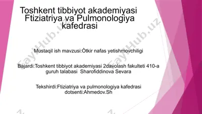òtkir nafas yetishmovchiligi — PPTX