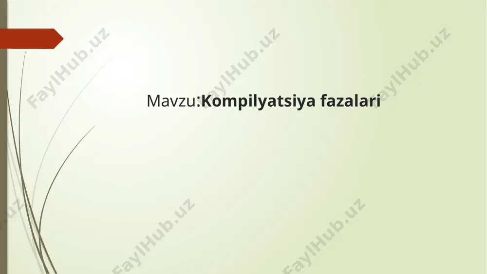 salan: quyidagi kodni ko'rib chiqing: c int x = 5; bu kod sintaksis to'g'ri, chunki int x = 5; – to'g'ri sintaksisga ega. ma'lumot: sintaksis tahlil — kodning grammatik to'g'riligini tekshiradi. agar kodda sintaksis xato bo'lsa, kompilyator xatolikni bildiradi. 3. semantik tahlil (semantic analysis) tavsif: semantik tahlil kodning mantiqiy to'g'riligini tekshiradi. bu fazada kompilyator o'zgaruvchilarning turini va ularga qiymat berishning to'g'riligini tekshiradi. masalan: c int x = "hello"; // semantik xato bu yerda x o'zgaruvchisi int turida bo'lsa-da, unga "hello" (string) qiymat berish mantiqan xato. ma'lumot: semantik tahlil — koddagi o'zgaruvchilar va qiymatlar o'rtasidagi mantiqiy muvofiqlikni tekshiradi. 4. orta kod ishlab chiqish (intermediate code generation) tavsif: bu fazada kompilyator dastur uchun o'rtacha darajadagi kod yaratadi. o'rtacha kod, mashina kodidan yiroq bo'lib, u turli tizimlarda ishlashi mumkin. masalan: java tilidan bytecode (jvm uchun) yoki c tilidan intermediate representation yaratiladi. ma'lumot: orta kod ishlab chiqish — kodni ko'proq moslashuvchan qilish uchun o'rtacha …