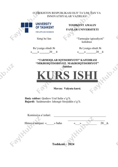 valyuta kursi — DOCX
