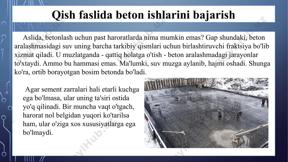 qish faslida beton ishlarini bajarishda qo‘llaniladigan chora-tadbirlar - Page 5