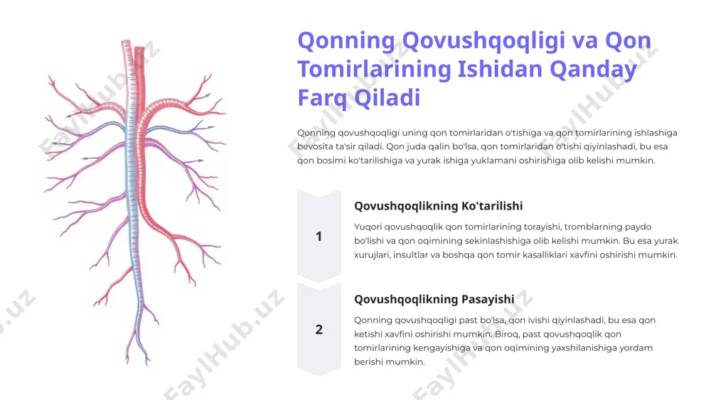 avishda rivojlanib bormoqda, bu sohada tadqiqotlarning yangi yo'nalishlari qonning qovushqoqligi va uning qon tomir kasalliklari patogeneziga ta'sirini chuqurroq tushunishga qaratilgan. 10 bioreologiya: qisqa xulosa bioreologiya qonning qovushqoqligi va uning qon tomir kasalliklari patogeneziga ta'sirini tushunishda muhim rol o'ynaydi. qonning qovushqoqligi darajasini o'lchash va boshqarish bemorlarning sog'lig'ini saqlash va qon tomir kasalliklari xavfini kamaytirishga yordam beradi. 11 image1.jpeg image2.jpeg image3.jpeg image4.png image5.png image6.png image7.png image8.png image9.png image10.png image11.png image12.png image13.png image14.png image15.png image16.png image17.png image18.png image19.png image20.png
