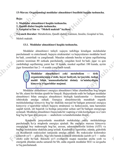 moddalar almashinuvi haqida tushuncha — DOCX