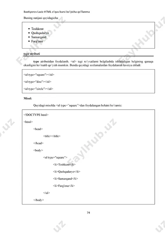 html o'quv kursi qo'lanma - Page 2