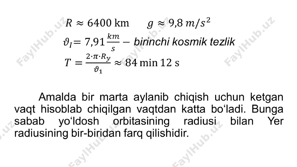 gravitatsion maydonda harakat 10-sinf, 20-mavzu - Page 5