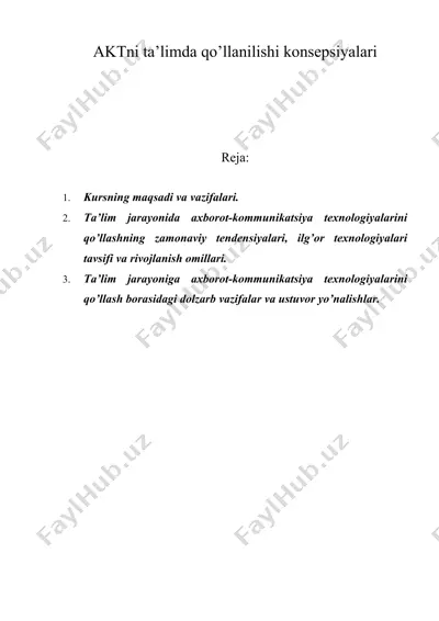aktni ta’limda qo’llanilishi konsepsiyalari — DOC