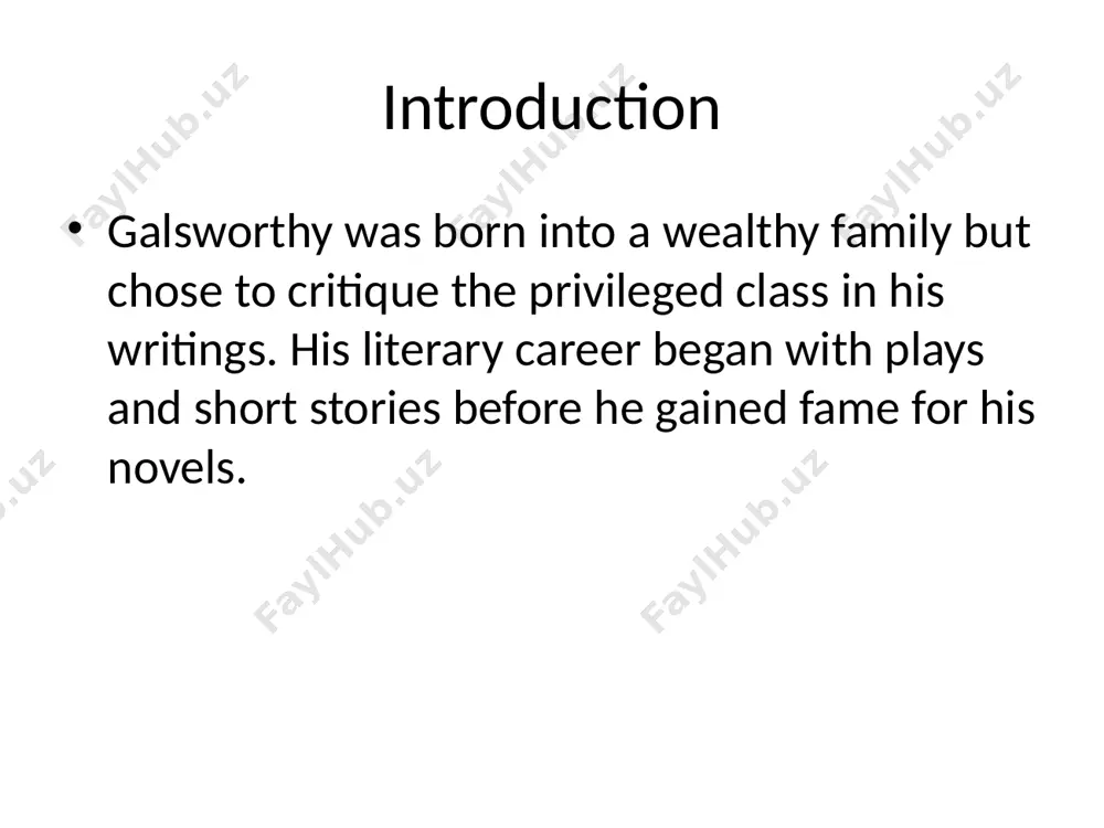 of class struggles and emotional depth makes him a key figure in english literature. references • galsworthy, john. *the forsyte saga*. • batchelor, john. *john galsworthy: a biography*. • various academic sources on english literature. /docprops/thumbnail.jpeg