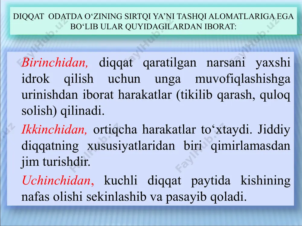 diqqat haqida taqdimot - Page 5