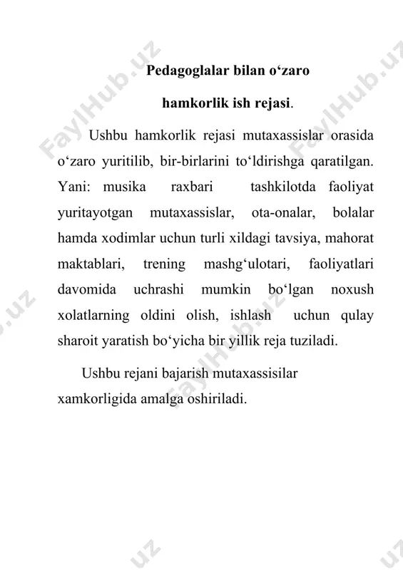 pedagoglalar bilan o‘zaro hamkorlik ish rejasi - Page 2