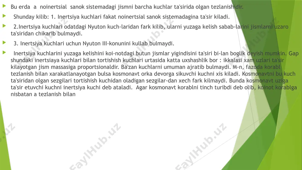 inersiya kuchlari. noinersial sanoq tizimi - Page 4
