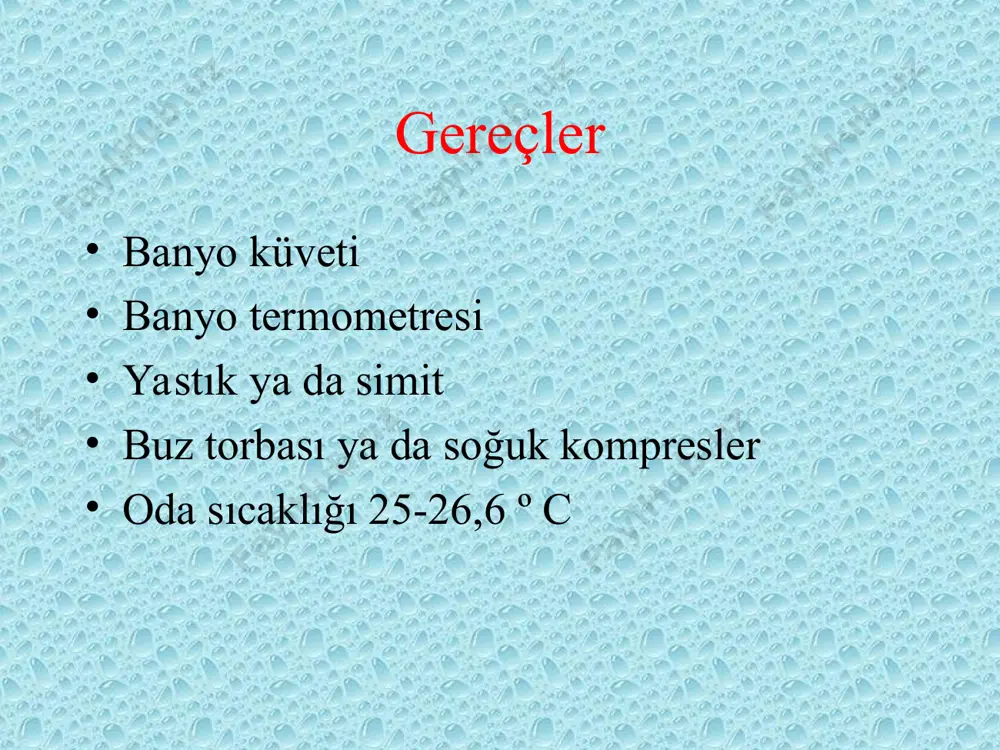 pool’in yara i̇yi̇leşmesi̇ i̇çi̇n kullanimi yara iyileşmesi yara debritmanı ve nekrotik dokunun temizlenmesi amaçlı! granülasyon dokusunun oluşumunu uyarıcıdır dokuları yumuşatıcı ve dolanımı uyarıcıdır dolanımda lokal artış, oksijen, lökosit ve antikor seviyesini artırır, dokunun beslenmesini ve metabolitlerin atımını hızlandırır. ağrıyı azaltır deri greftleri dokuların yumuşaması, temizlenmesi, debritman, yüzeyel yara eksudasının uzaklaştırılması doku flapleri ağrılı açık lezyonlarda açık yara etrafındaki dokularda kontraendi̇kasyon ve di̇kkat edi̇lmesi̇ gereken durumlar sıcak banyoların kullanılmadığı diğer durumlar diabet varikoz ven progresif arteriosklerosis progresif periferal vasküler hastalıklar periferik sinir yaralanmalar ya da bozukluklar kelebek banyoları kelebek banyosu ( hubbard tank) bütün vücudun içine girip kolaylıkla hareket edebileceği büyüklük ve şekildeki banyo tanklarıdır su içi egzersizleri daldırma banyosu hidromasaj yürüme egzersizleri için kullanılabilir kullanim amaçlari 1. kas spazmı ve ağrıyı azaltmak 2. kas gruplarının gevşemesini sağlamak 3. artritli hastalarda sıcak ve egzersizin etkilerinden yaralanmak 4. yanık hastalarında ağrısız egzersiz yaptırmak, dolanımı artırmak 5. nörolojik hastalarda egzersiz yaptırmak avantajlari 1. …