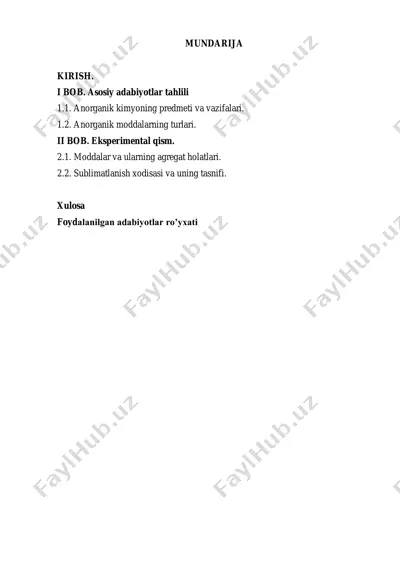 anorganik kimyoning predmeti va vazifalari — PDF