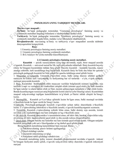 psixologiyani tadqiqot metodlari — DOCX