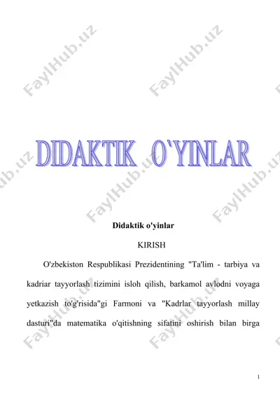 didaktik o'yinlar — DOC