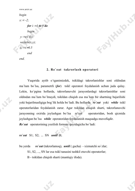 takrorlovchi operatorlar - Page 5