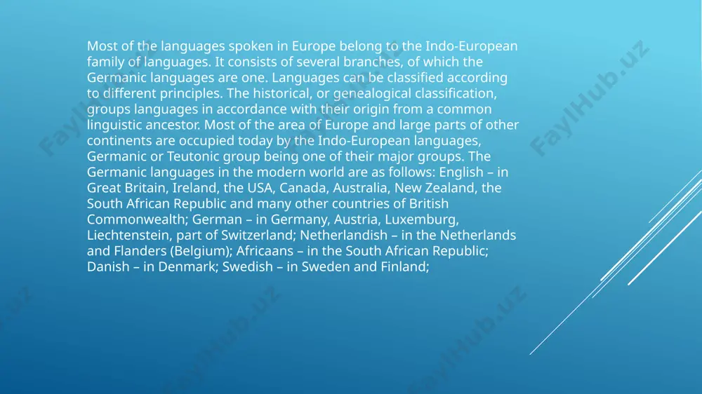 erentiation increased with the migration and geographical expansion of the teutons caused by overpopulation, poor agricultural technique and scanty natural resources in the areas of their original settlement. toward the beginning of our era, the common period the germanic history came to an end. the teutons had extended over a larger territory and the protogermanic language broke into parts the specific peculiarities of consonants constitute the most remarkable distinctive feature of the germanic linguistic group. comparison with other languages within the ie family reveals regular correspondences between germanic and non-germanic consonants. the changes of consonants in protogermanic were first formulated in terms of a phonetic law by jacob grimm and are often called grimm’s law. west germanic languages show a peculiar phenomenon in the sphere of consonants, which has been called “west germanic lengthening of consonants”. its essence is this. every consonant ( with the single exception of “r”) is …
