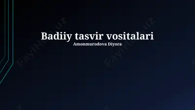 adabiy san'atlarni tahlil qilish — PPTX