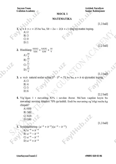 mock 1 matematika — PDF