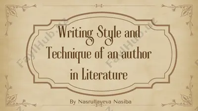 writing style and technique of an author in literature — PDF