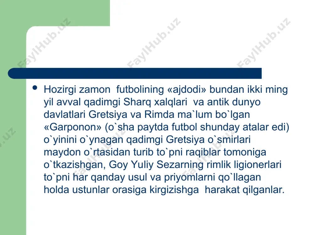 futbol o`yinini paydo bo`lishi - Page 5