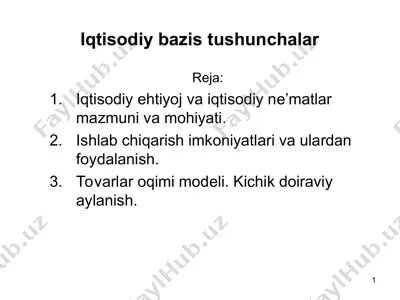 iqtisodiy bazis tushunchalar — PPT