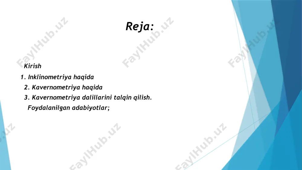 (φ) oʼlchash va tekshirish maqsadida inklinometrlar qoʼllaniladi. inklinometriya usuli 1931 yildan buyon qoʼllanilib kelinmoqda (asoschilari: sobiq ittifoq geofiziklari g.s.morozov, g.n. strotskiy, k.n. bondarenko, k.а. vetpatovlar) 4 a- kit - 60 asbobi va uning yozuv (oʼlchovlarni qayd qilish) nuqtasi; b-kit-60 asbobi va uning yer ustidagi boshqaruv pulti kit-60 asbobining ba’zi bir texnik xususiyatlari. zenit burchagi oʼlchovlari vertikal yoʼnalishdan ogʼish chegarasi 0-50 °c gacha boʼlgan oraliq qiymatlarda, azimut burchagi – 0-360 °c gacha. zenit burchak ogʼishi oʼlchovlar xatoligi: ±5° c dan ortiq emas. iem markali inklinomet asboblari -10 dan +80 °c gacha haroratda 20 dan 50 mpa bosimda ishlay oladigan 36, 42 va 60 mm o’lchamdagi uch xil variantdagi asboblari mavjud. iem-36 asbobi har qanday bir tomirli yoki uch tomirli geofizik kabelda (tu 16.k64.01-88 uzunligi 5 km gacha boʼlgan) ishlashi mumkin. maʼlumotlar sonli-impuls kodli shaklda kabel orqali uzatiladi (1-rasm). mahalliy normal magnit maydonli mustahkamlanmagan (quvursiz) burgʼi quduqlarida masofadan boshqariluvchi (yer usti pulti …