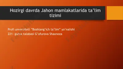rossiya ta’lim tizimi — PPTX