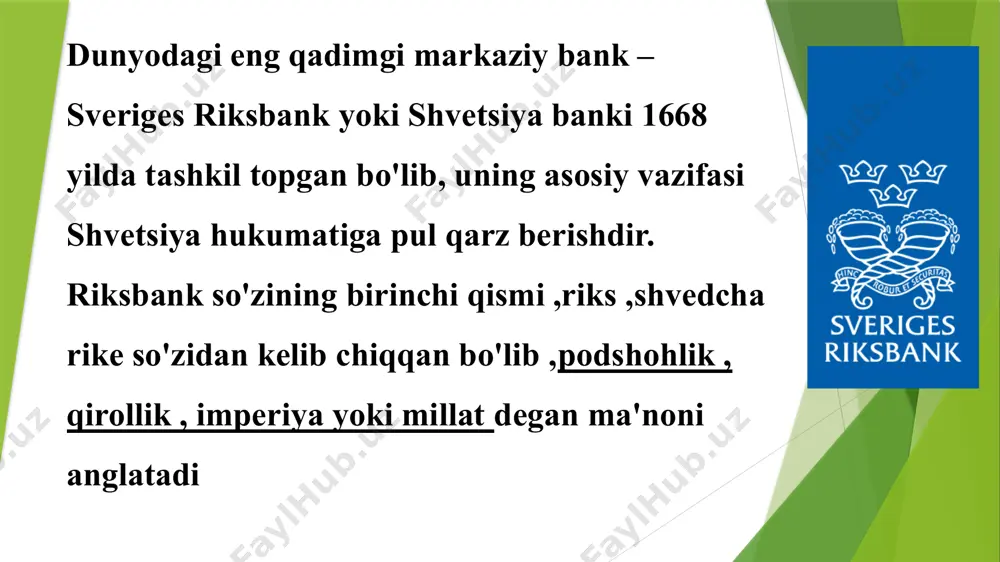 siz marja; bankni operatsion foydasining sof marjasi; butun aksiyaga to‘g‘ri keluvchi sof foyda; foyda spredi; aktivlarning daromad bazasi; bank foydasining sof marjasi; bankning aktivlardan foydalanish koeffitsienti; kapital multiplikatori; soliqlarni boshqarish samaradorligi; xarajatlarni boshqarish samaradorligi; aktivlarni boshqarish samaradorligi; resurslarni boshqarish samaradorligi. evropa markaziy banki ecb boshqaruv kengashining asosiy vazifasi monetar siyosatini olib borish va uning asosiy maqsadi evro hududida narxlar barqarorligini saqlashdir. narxlar barqarorligining asosiy maqsadiga erishish uchun ecb o'rta muddatli inflyatsiya darajasini 2% dan pastroq darajada ushlab turishni maqsad qiladi. 1998 yilda tashkil etilganidan beri evropa markaziy banki germaniyaning frankfurt shahrida joylashgan. evropa markaziy banklar tizimi (escb) evropa ittifoqiga a'zo 28 davlat o'rtasida monetar va moliyaviy hamkorlikni rivojlantiradi. uning tarkibiga evropa markaziy banki va evro hududining 19 ta milliy markaziy banklari kiradi ecb va fed o'rtasidagi farq ecb ning asosiy maqsadi narxlarning barqarorligiga erishishdir. boshqa tomondan, fed-ning ikki tomonlama vakolati va monetar siyosatining maqsadi narxlarning barqarorligini ta'minlash va natijada makroiqtisodiy …